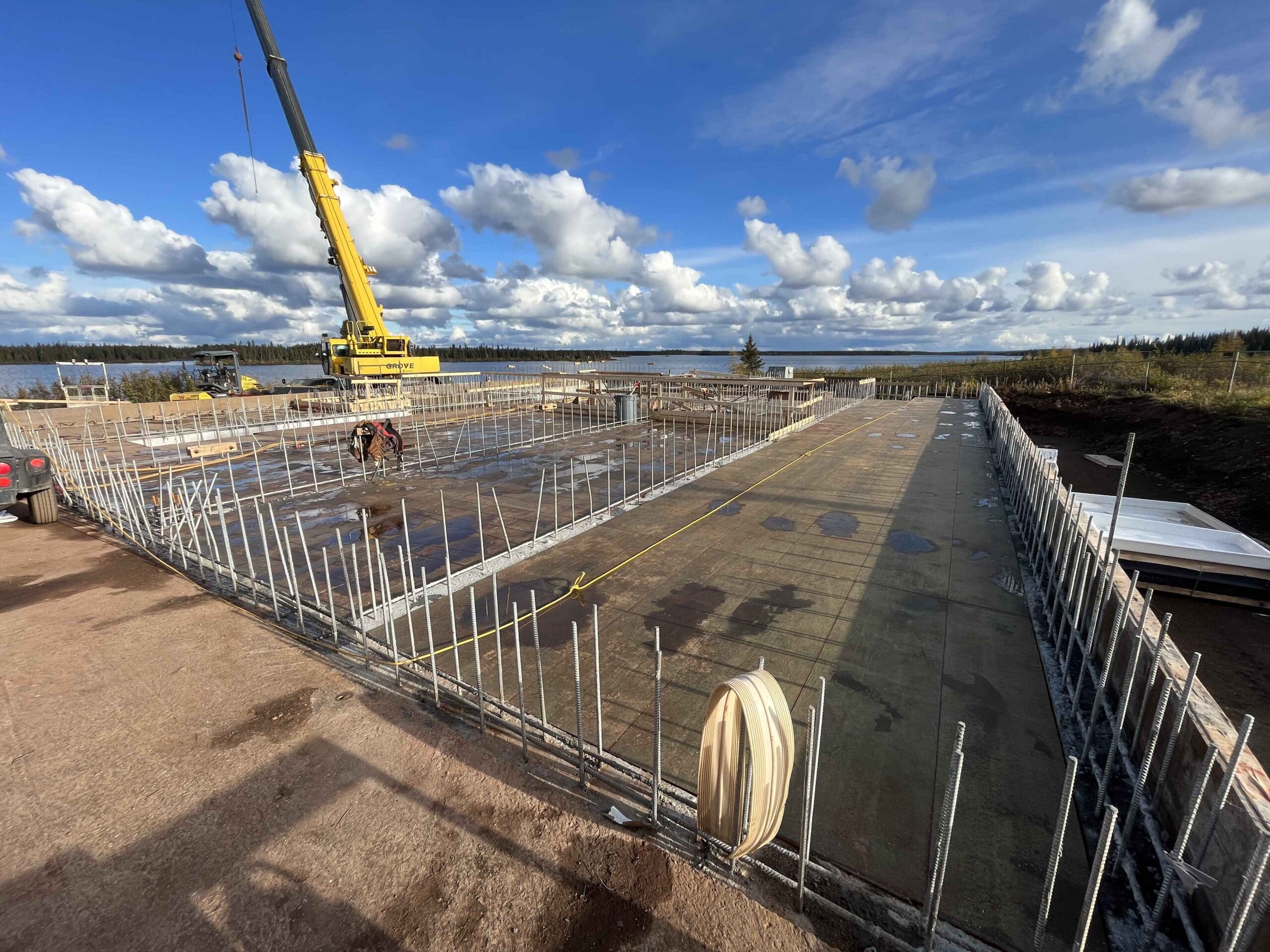 Photo de chantier de fondations de béton