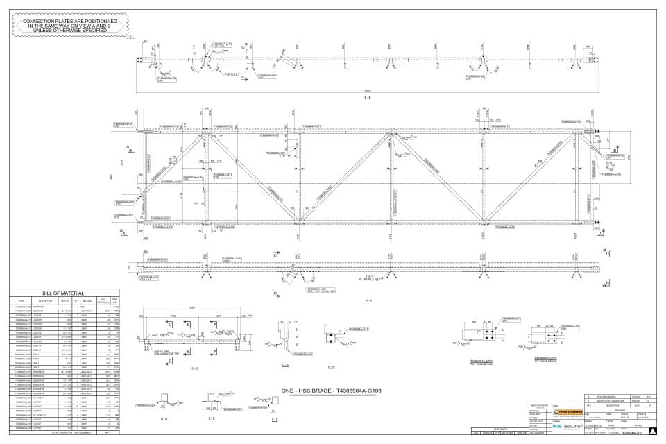 Plan de fabrication structure d'acier